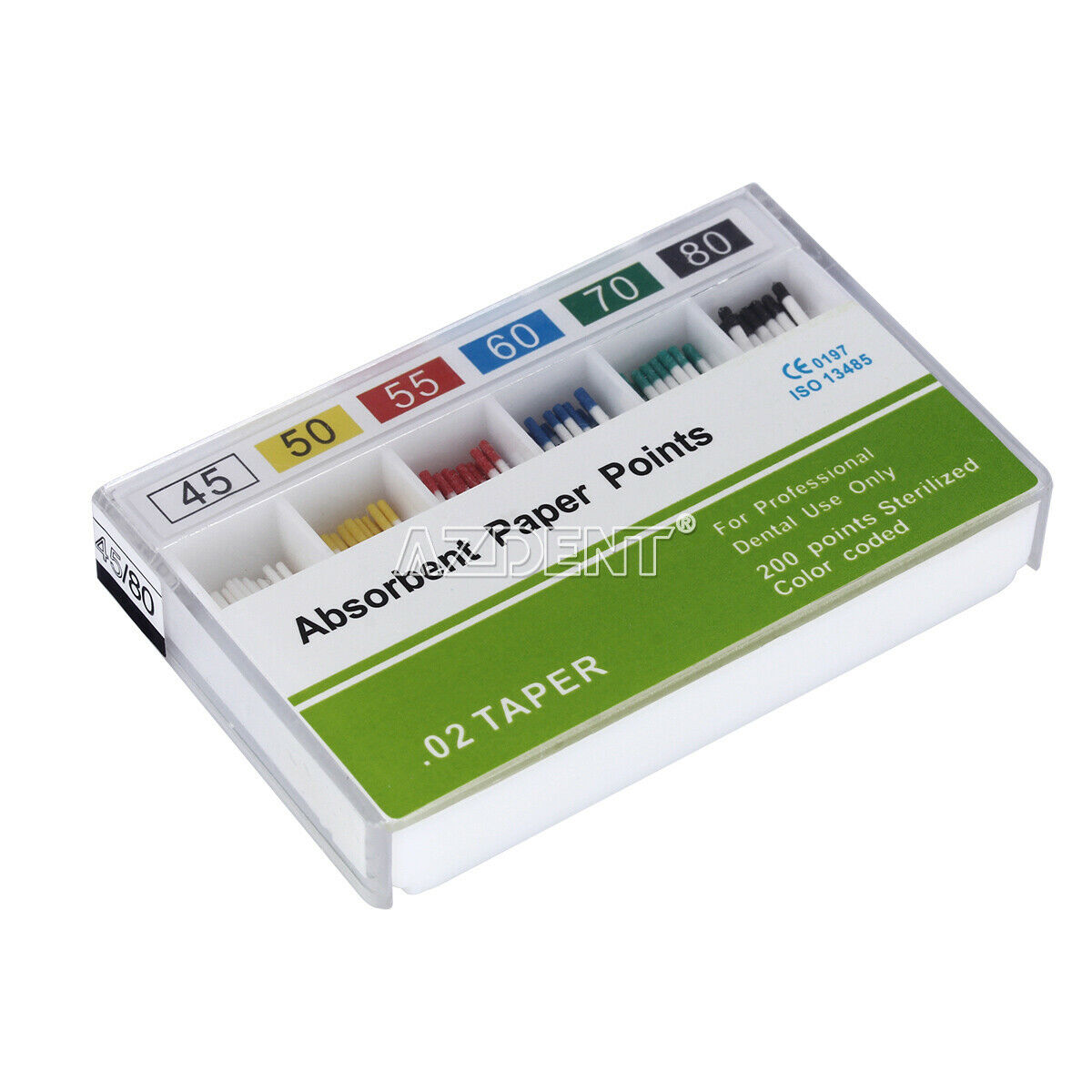 50 Packs Dental Absorbent Paper Points PP 0.02 45-80# Taper 0.02 Root Endodontic