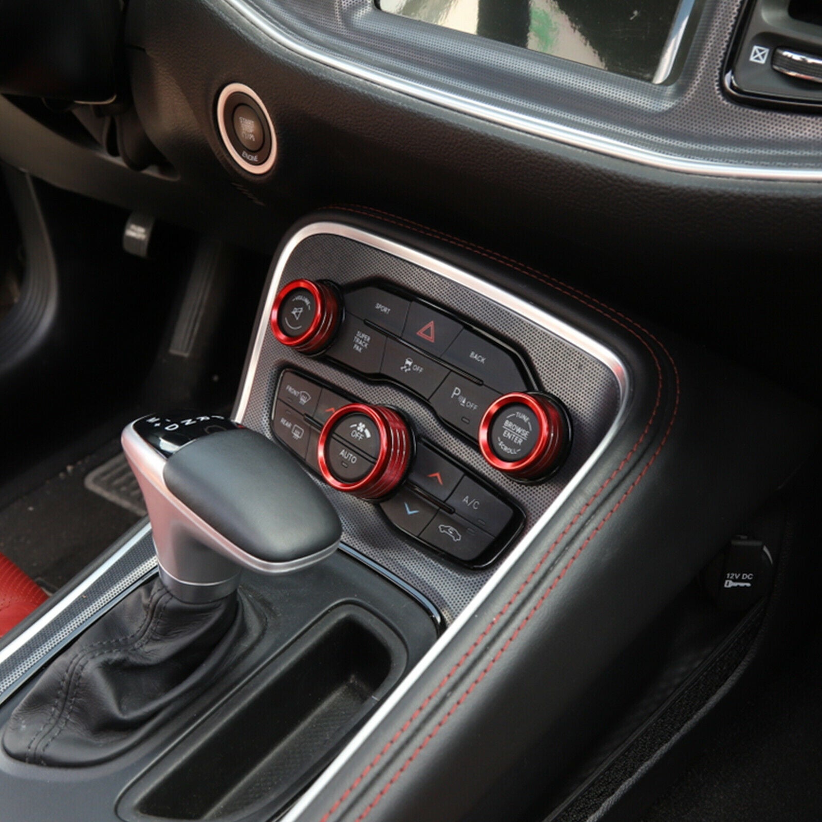 3x Air Condition&Audio Switch Knob Trim Ring Fits For Challenger/Charger 15+ CN