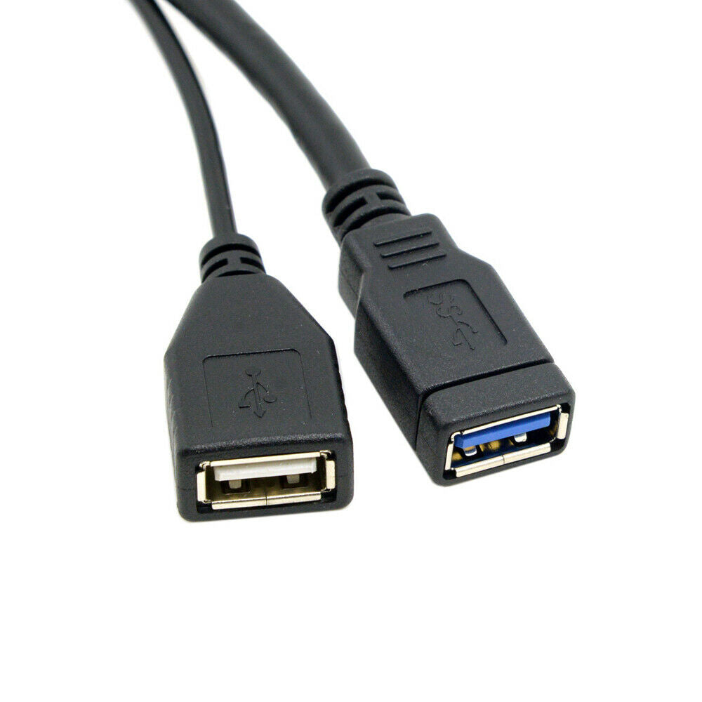 10PCS Super Speed 3.0 USB Male to USB Female  USB 2.0 Female Y Adapter Cable