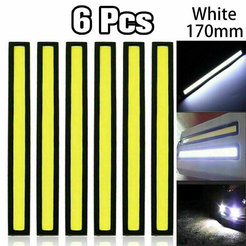 6x 12V LED Strip DRL Daytime Running Lights For COB Car Lamps White Day Driving