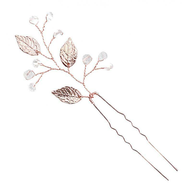 Crystal Leaf Hair Pin Tiara Bridal Princess Wedding Hair Clip Hair Accessory