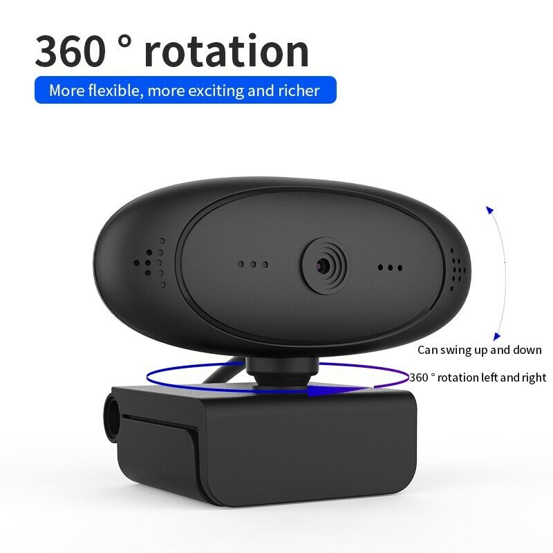 U02 1080P Full  Webcam, USB2.0 Built-in Microphone Call Camera 360 degree ClipY3