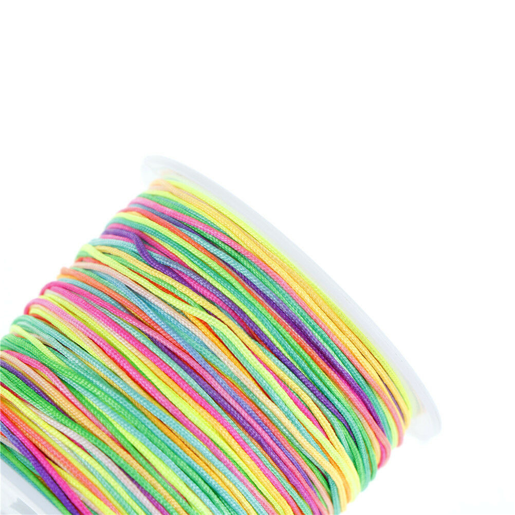 45m/lot 0.8mm Rainbow Tassel Cord DIY Bracelet Necklace Line Waxed Thread JRJ Xz