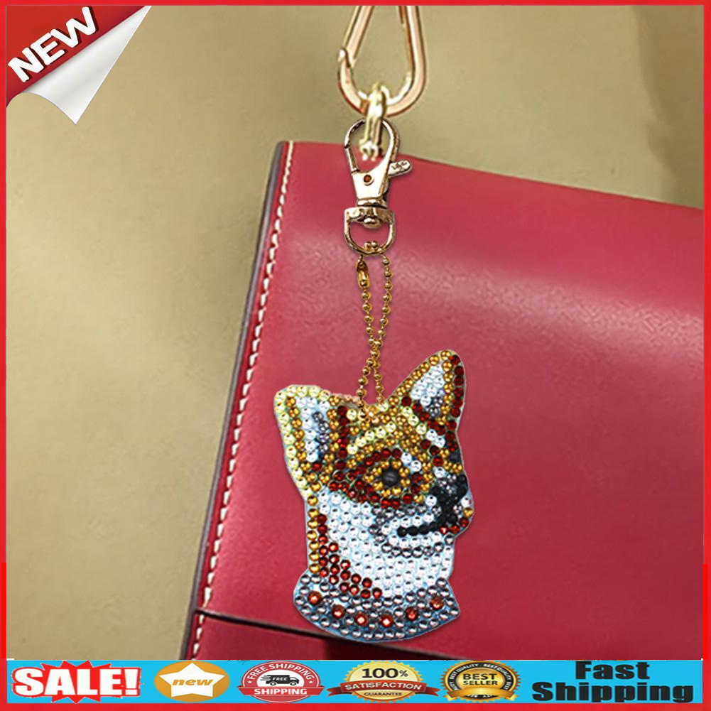 5pcs Dog Shape Key Chain Gift DIY Diamond Painting Special Shape Full Drill @