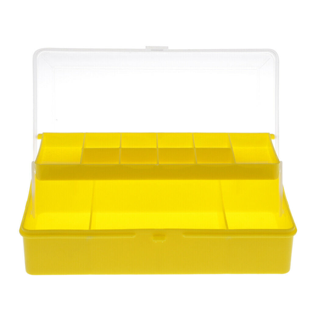 Plastic Fishing Lure Tackle Box Double Layer Spinner Bait Hooks Storage Case