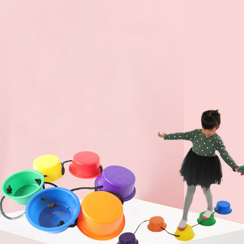 Kids Stepping Stones Balance Blocks River Stone Indoor Outdoor Toys for Ages 4-6