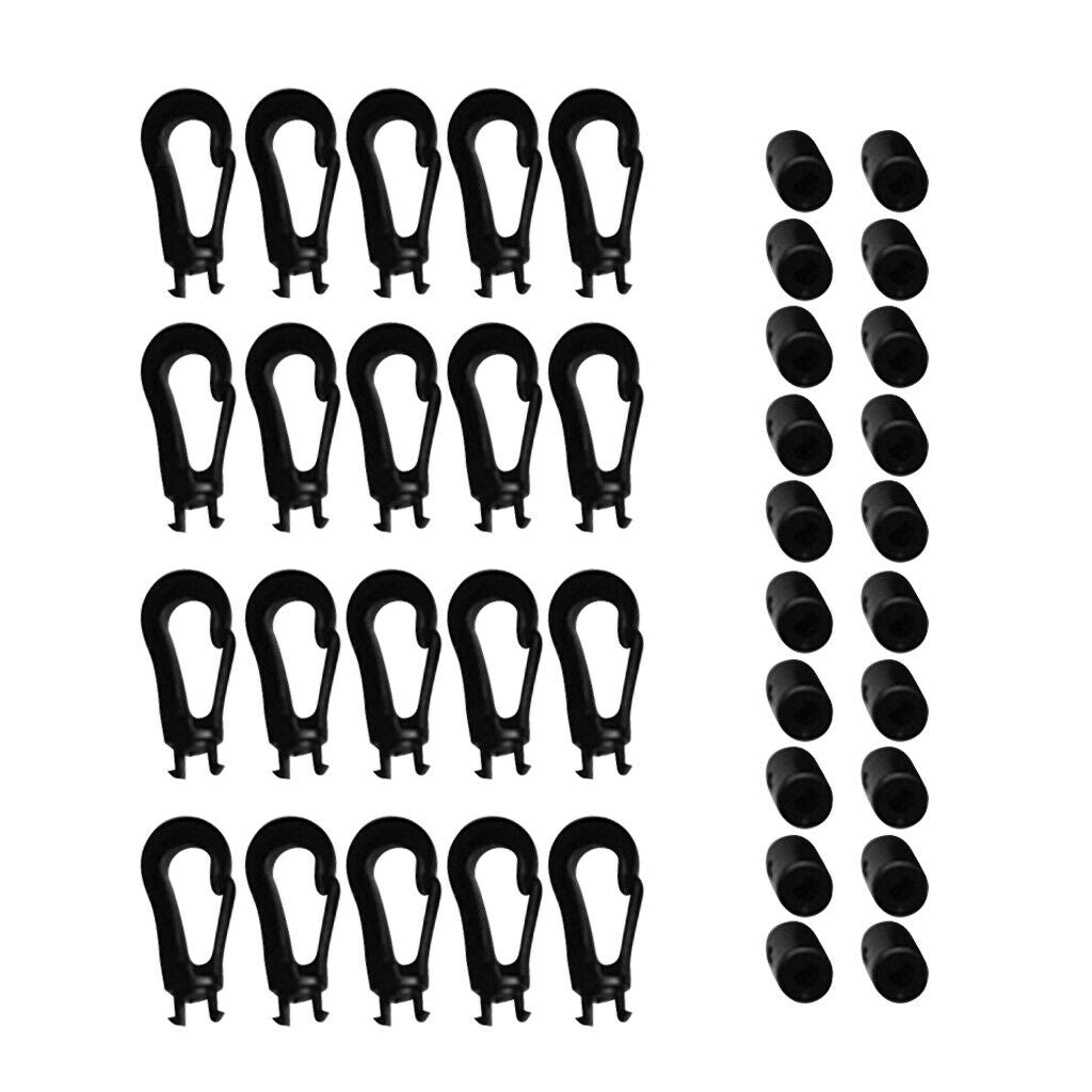 20x Tent Shock Cord Hook Boat Fitness Bungee Snap Clip Rope Line Terminal