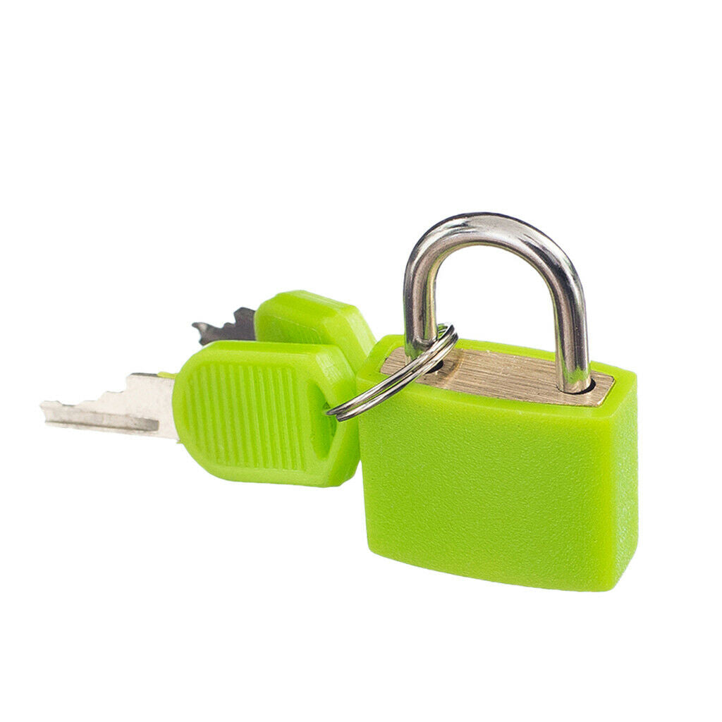 Brass Padlock Mini Locker with Two Keys Luggage Suitcase Bag Locks New Green