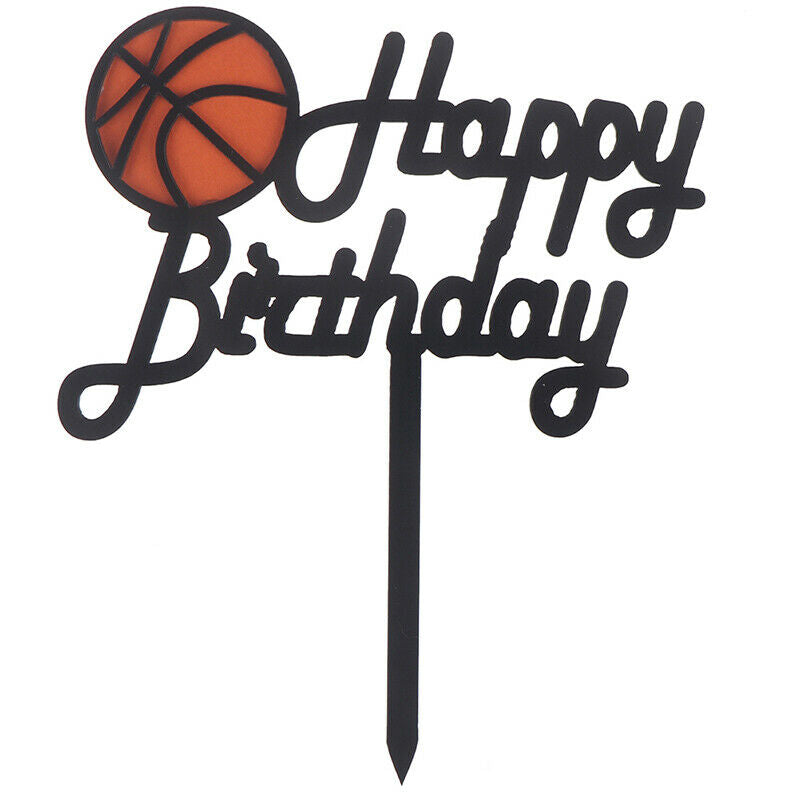 Basketball Acrylic Cake Topper Creative Happy Birthday Cake Topper For K .l8