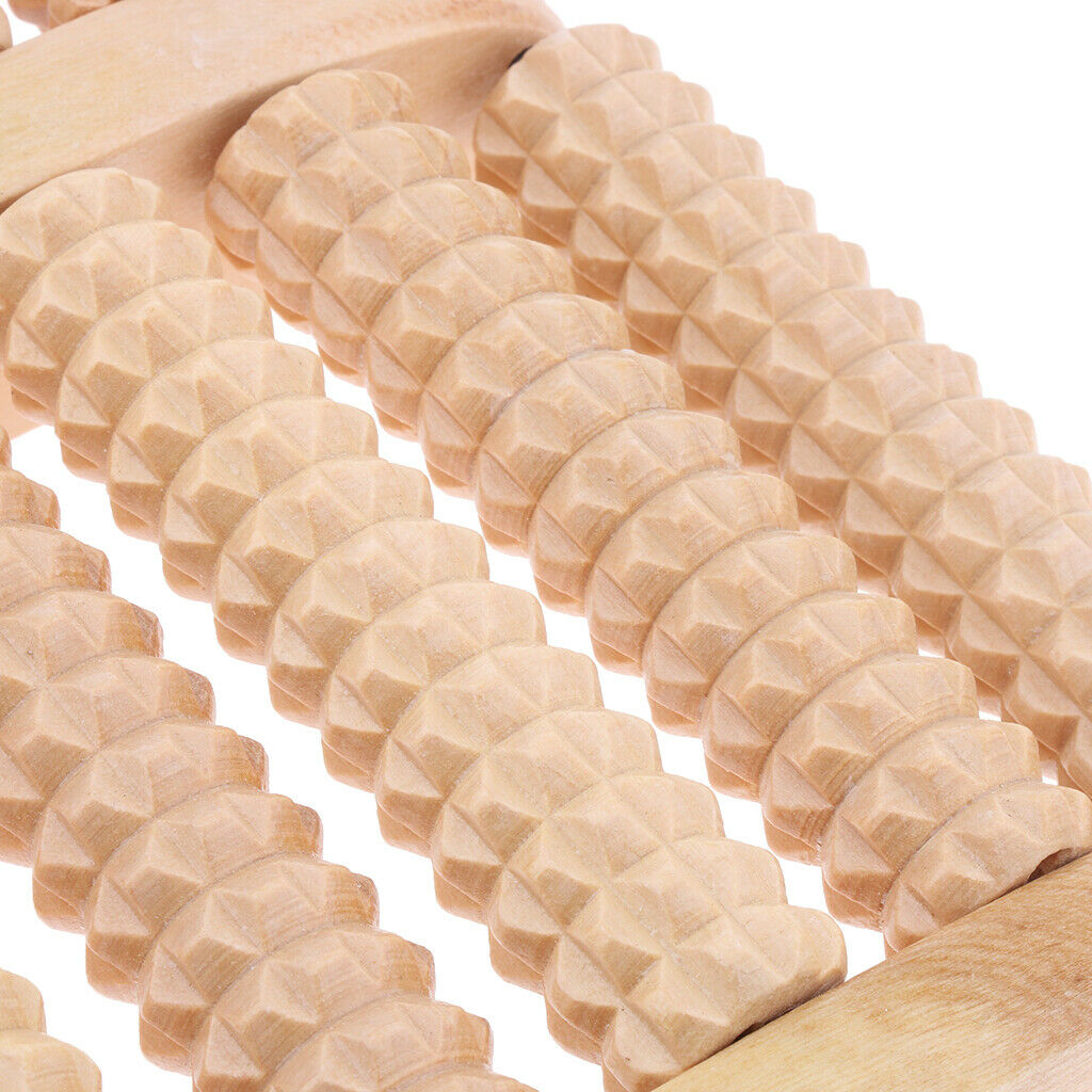 2 Pcs Wooden Foot Massager Roller Relief Stress Massage Reflexology Tool