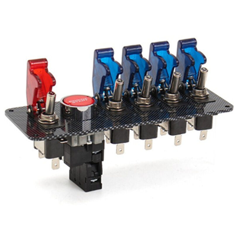 12V Racing Car Boat Engine Start Push Button 6 in 1 Toggle Ignition Switch Panel
