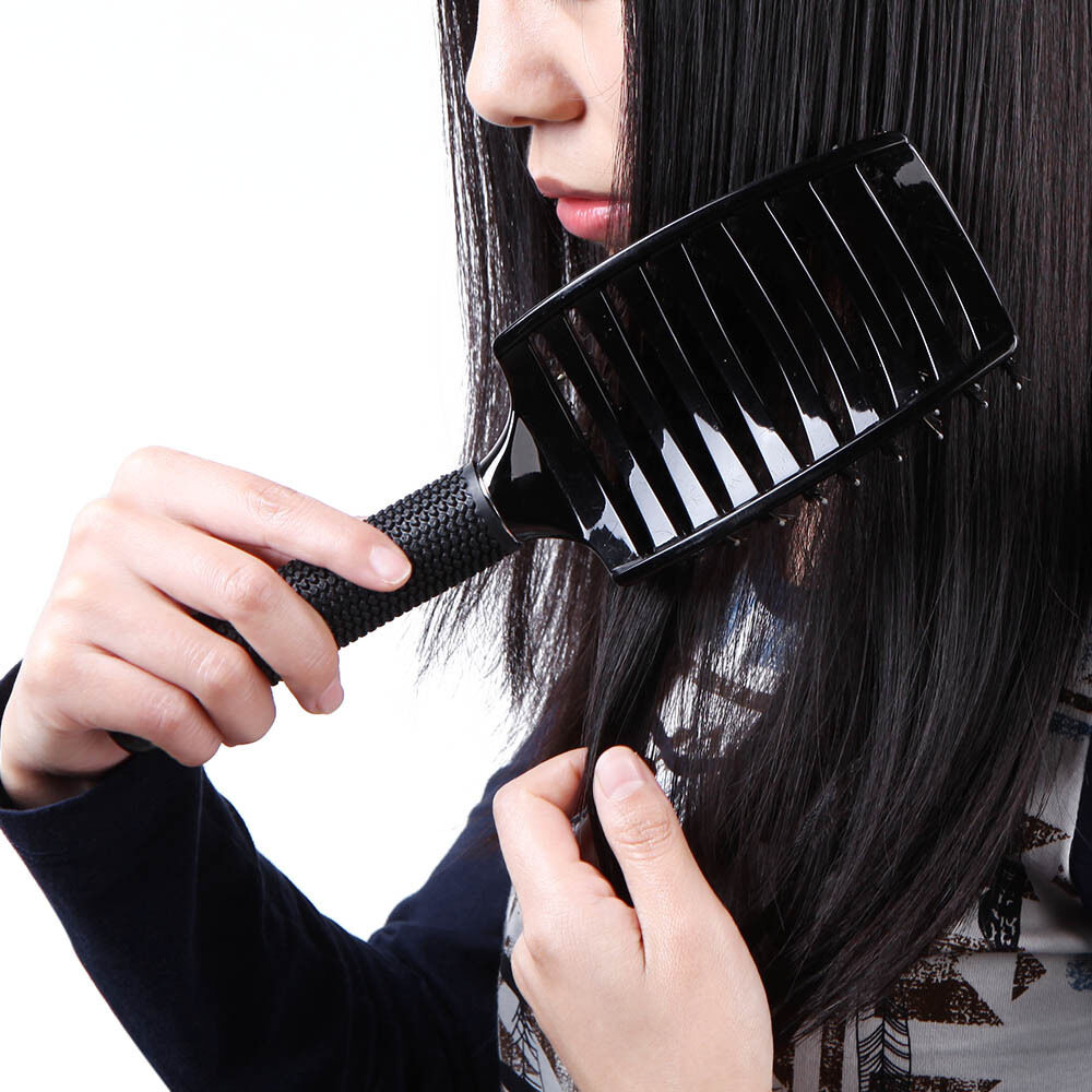 Barber Anti-Static Curved Vent Salon Hairdressing Rows Tine Comb Hair Brush BDA