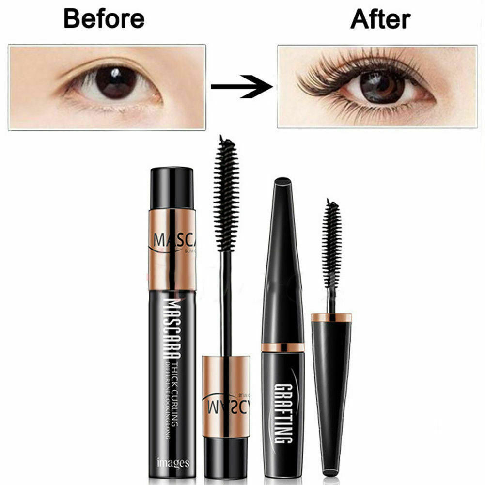 2Pcs/set DDK 4D Silk Fiber Lash Eyelashes Long Extension Waterproof Mascara