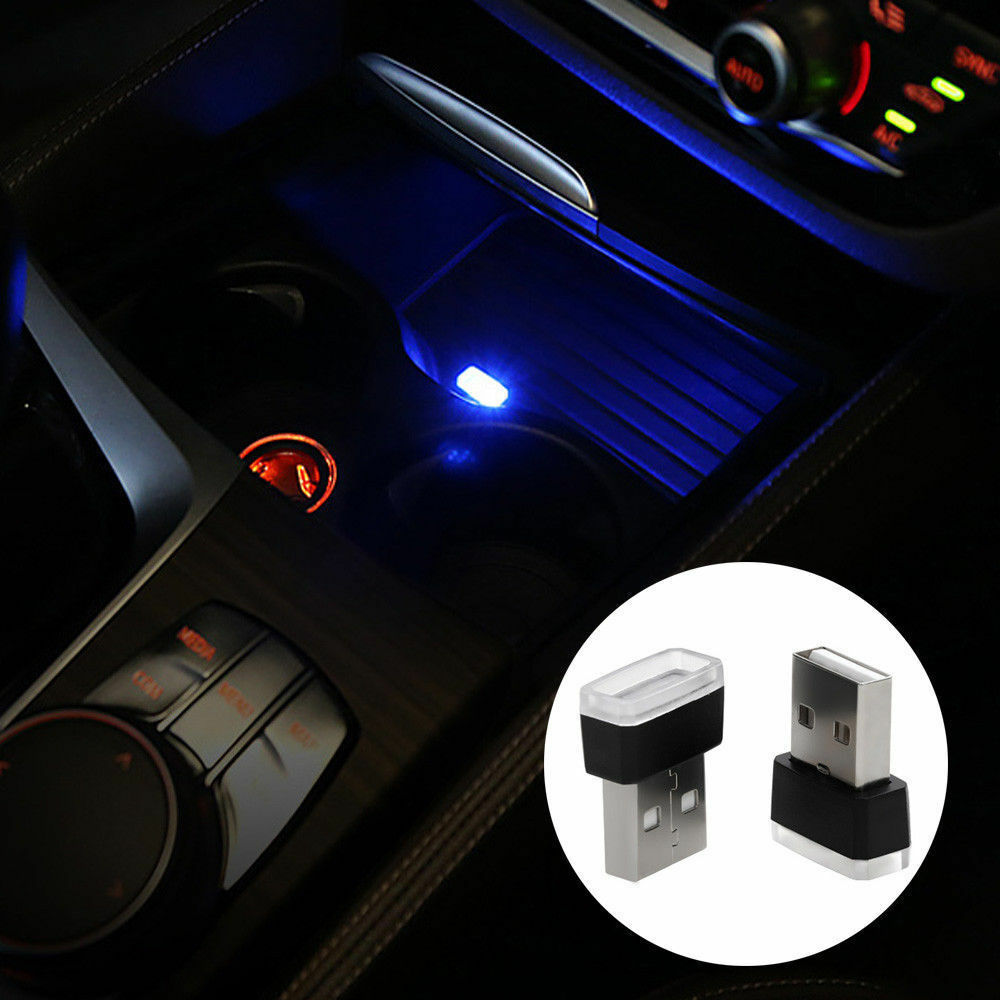 Mini USB LED Neon Car Interior Light Blue Atmosphere Ambient Lamp