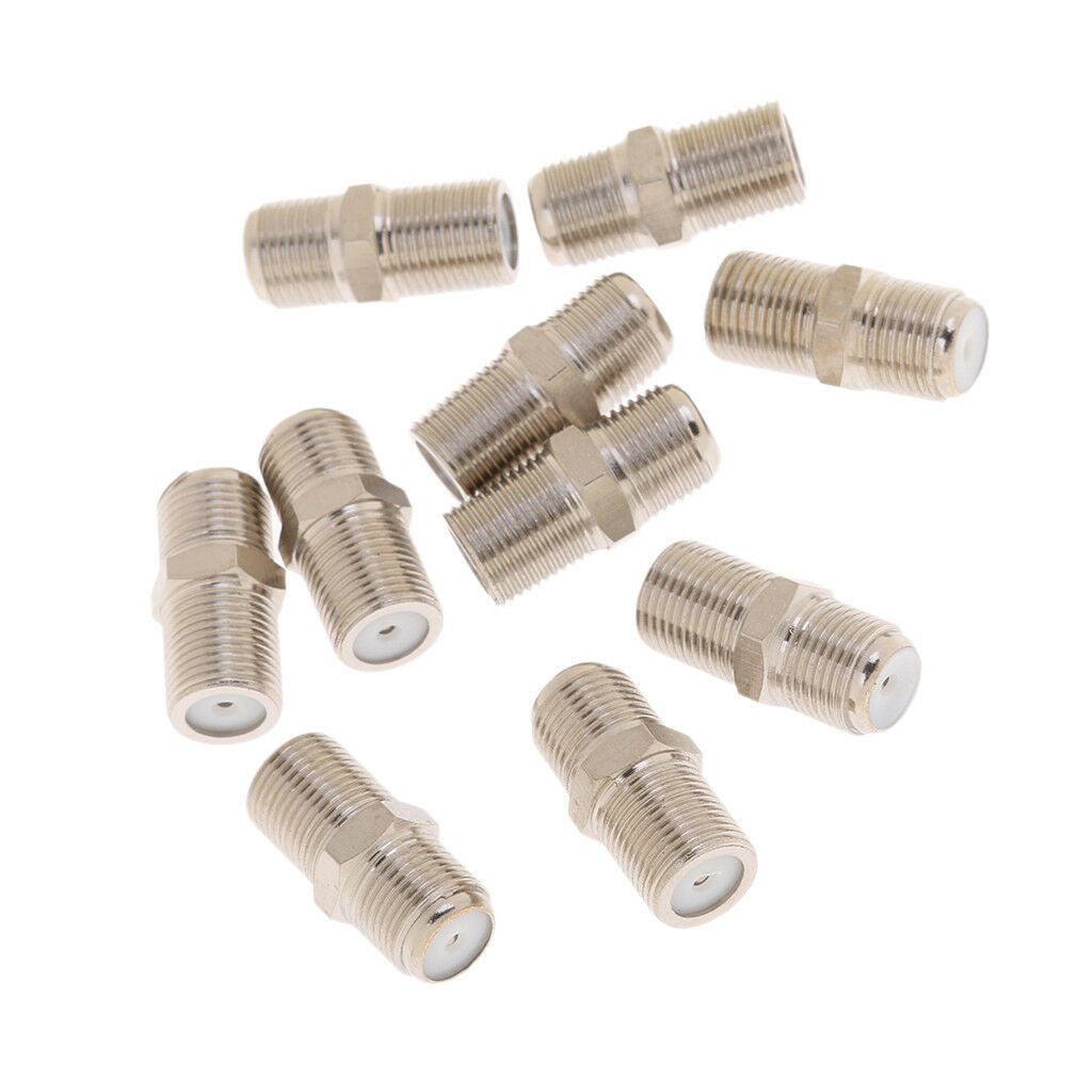 10x F Type F Female to Female plug Coaxial RG6 RG59 Connector Adapter