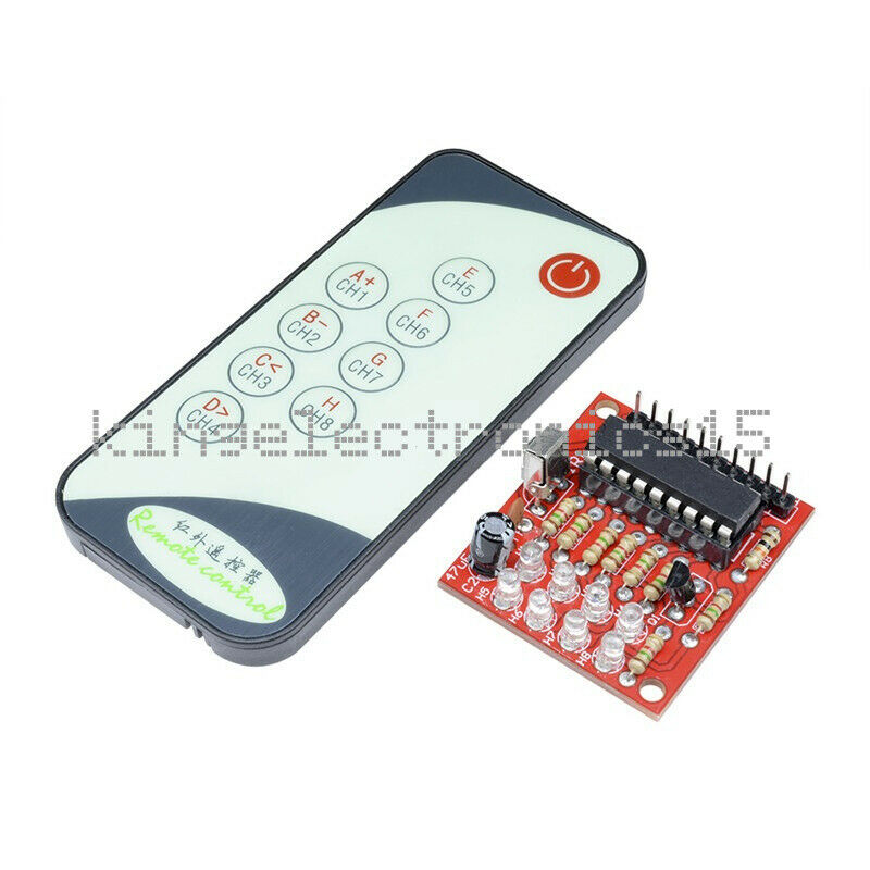 9 Keys Remote Control 8 Channel Relay Driving IR Infrared Receiver Module NEW
