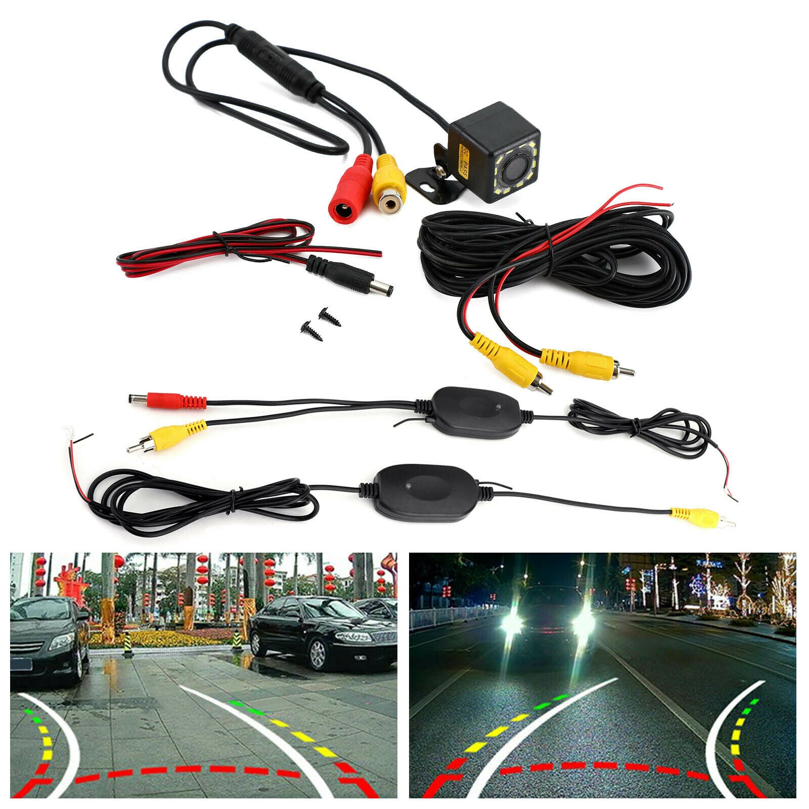 Wireless 150Âº 12Led Dynamic Trajectory Reverse Backup Parking Camera Night View