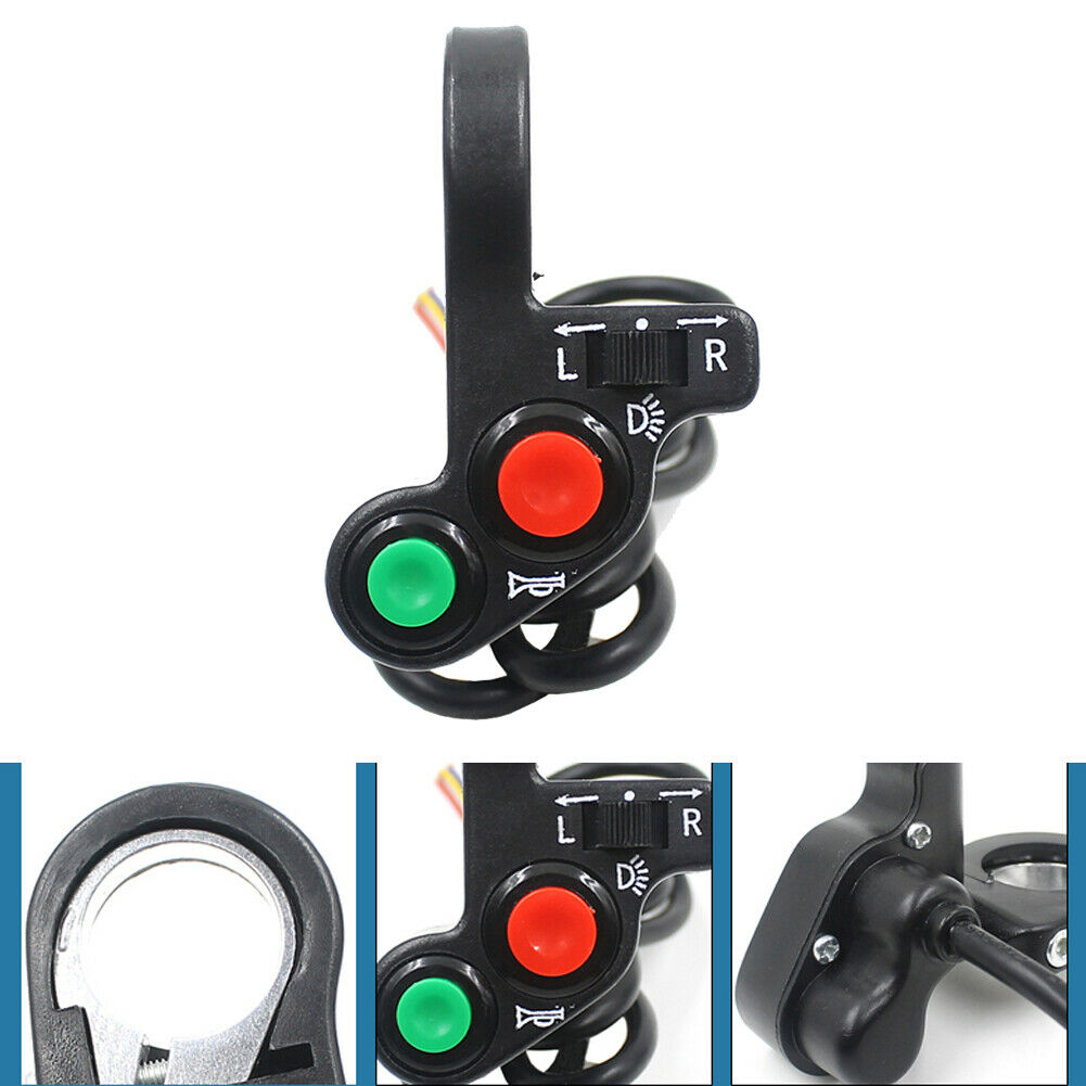 Multi-function Motorcycle Offroad Horn Turn Signal On/Off Light Switch 12V @