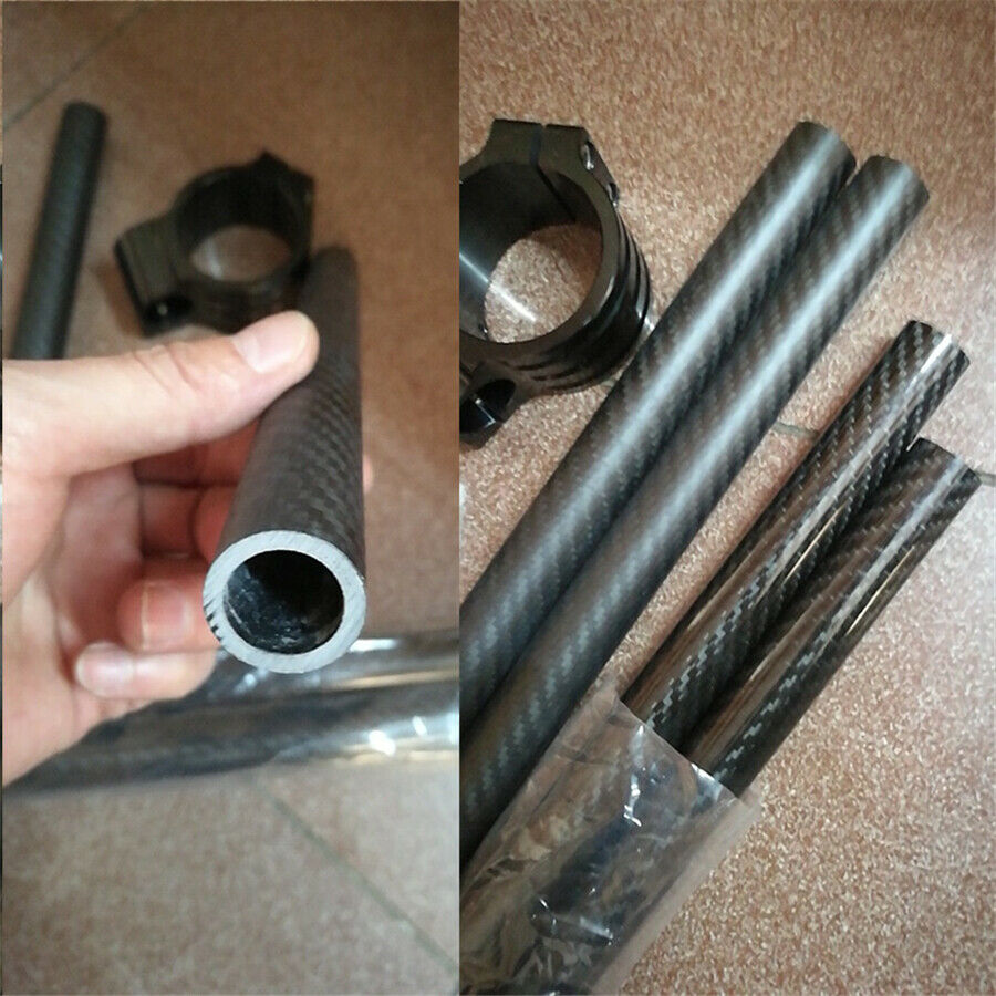 1 Pair Lightweight Durable Real Carbon Fiber Matte Black Handlebar Tube Grip Bar