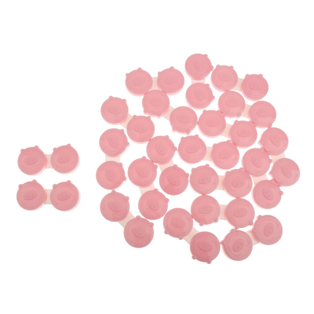 20pcs Portable Pig Shape Contact Lens Holder Soak Container Travel Case Pink