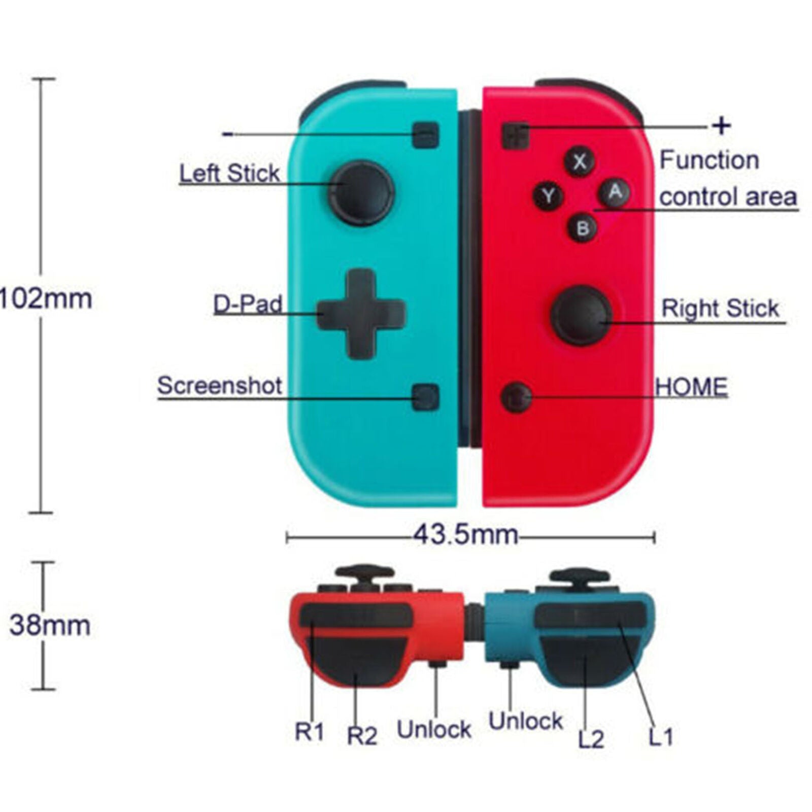Wireless Game Controller for Nintendo Switch Console Gamepad Joypad
