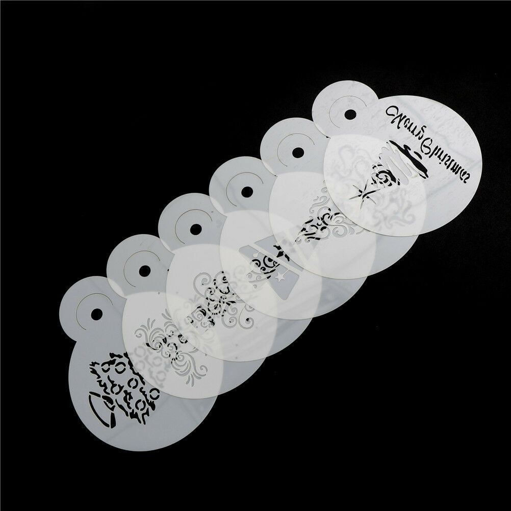 6x Christmas Tree Cake Stencil Cookie Mould Wedding Party Cake Decor Temp.l8
