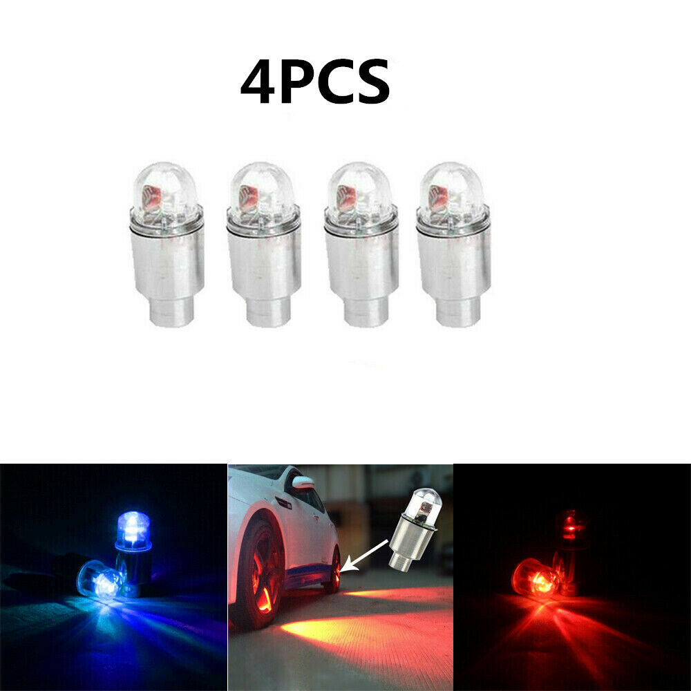 Lots 4Pcs LED Dragonfly Car Wheel Tyre Decor Bulbs Tire Air Valve Stem Cap Lamp