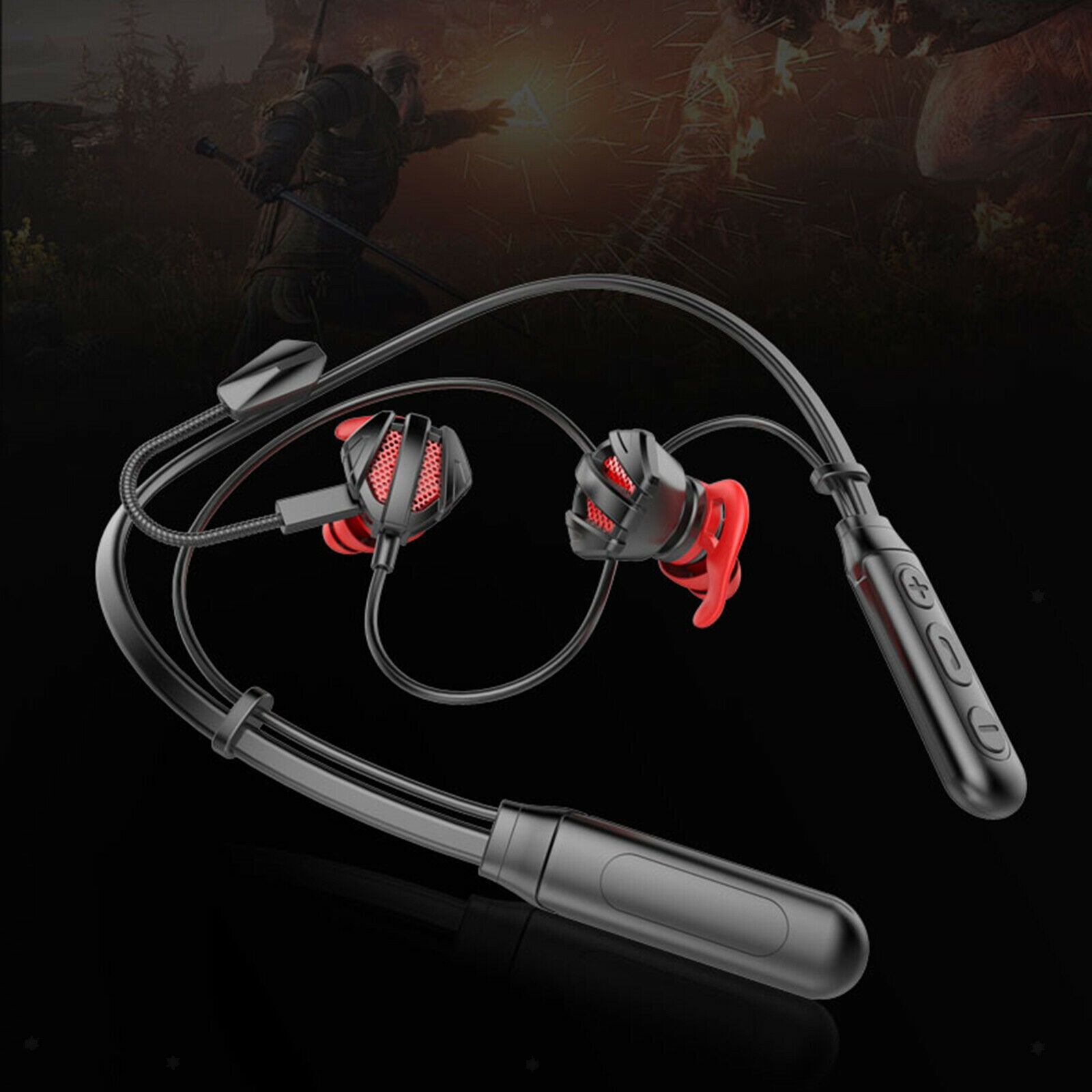 Neck-Mounted Stereo Bluetooth 5.1 Bluetooth Headphone Gaming for Gym Gamers