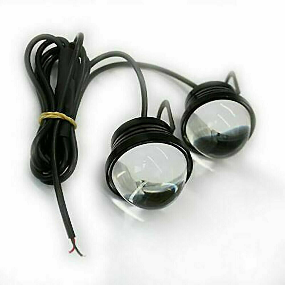 Amber Eagle Eye Lamps LED DRL Fog Daytime Running Car Light Tail Backup 12V 2pcs