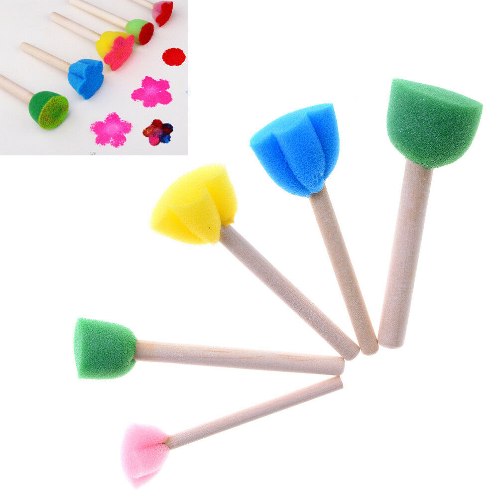 5pcs sponge brush children art diy painting tools baby drawing toys gi gtY1