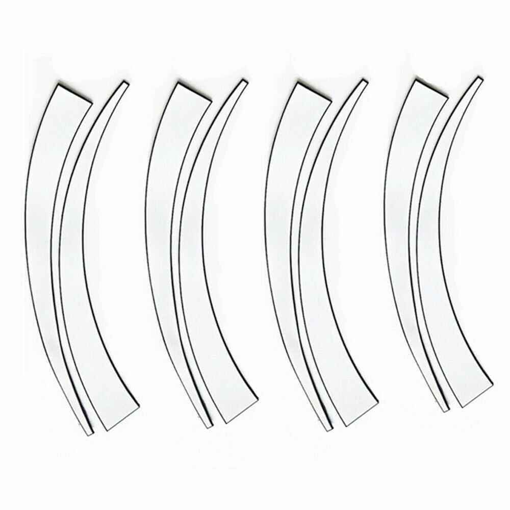 8Pcs White Blade Style Car Tires Decals Decoration Stickers Kit Rubber Universal