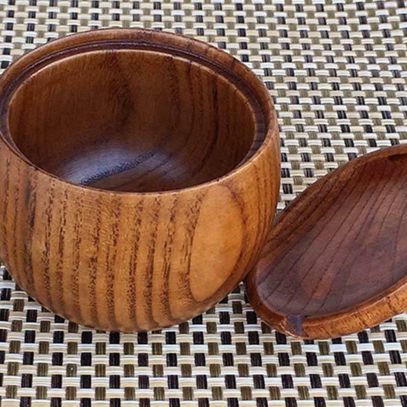 Wooden Salt Box Condiment Seasoning Storage Container Spice Box With Spoon