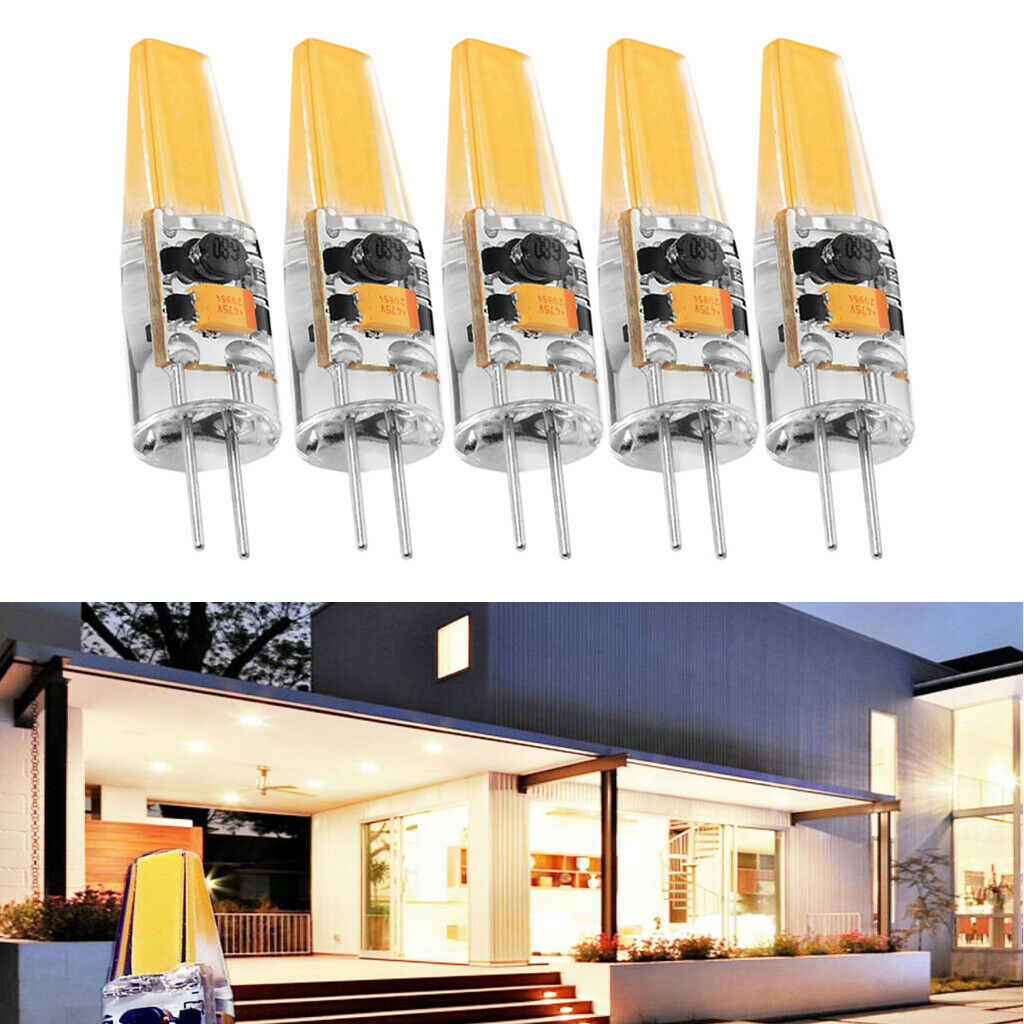 5 Pcs G4 3W Dimmable COB LED Light Bulb   12V Crystal Silicone Lamp 38MM