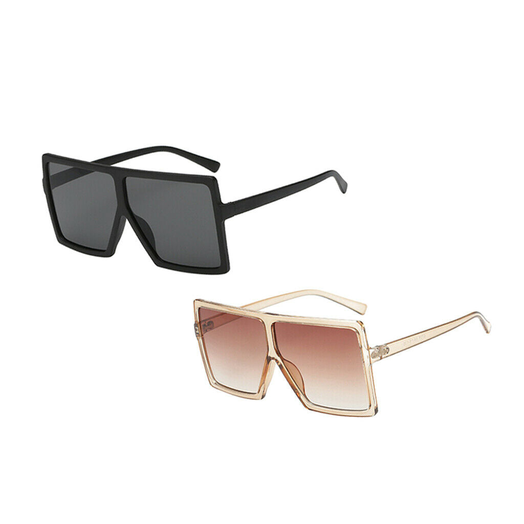 2pieces UV400 Outdoor Rectangle Sunglasses Driving Eyewear Eyeglasses