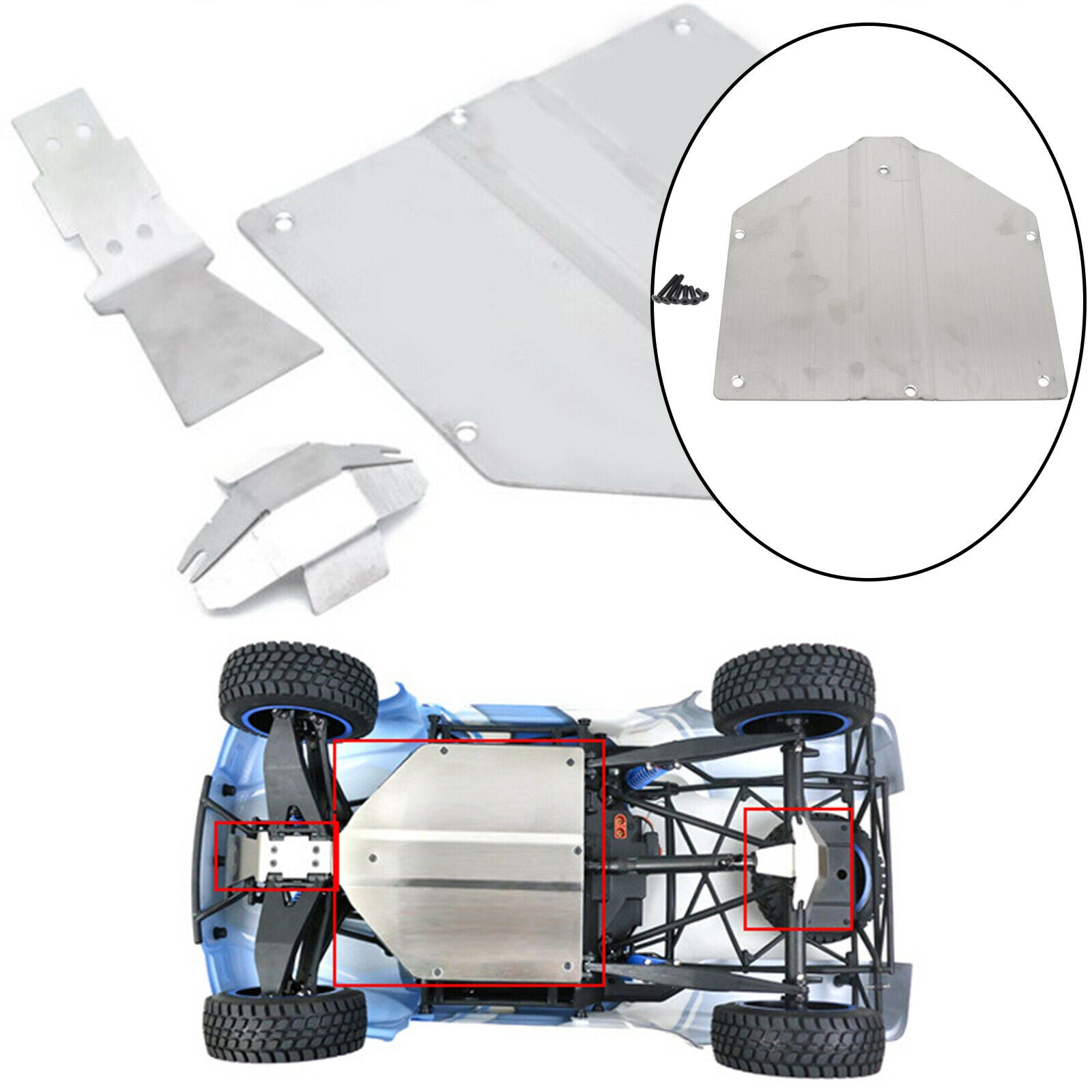 1/10 Scale RC Steel Chassis Armor for LOSI BAJA REY V2 Crawler Buggy Upgrade