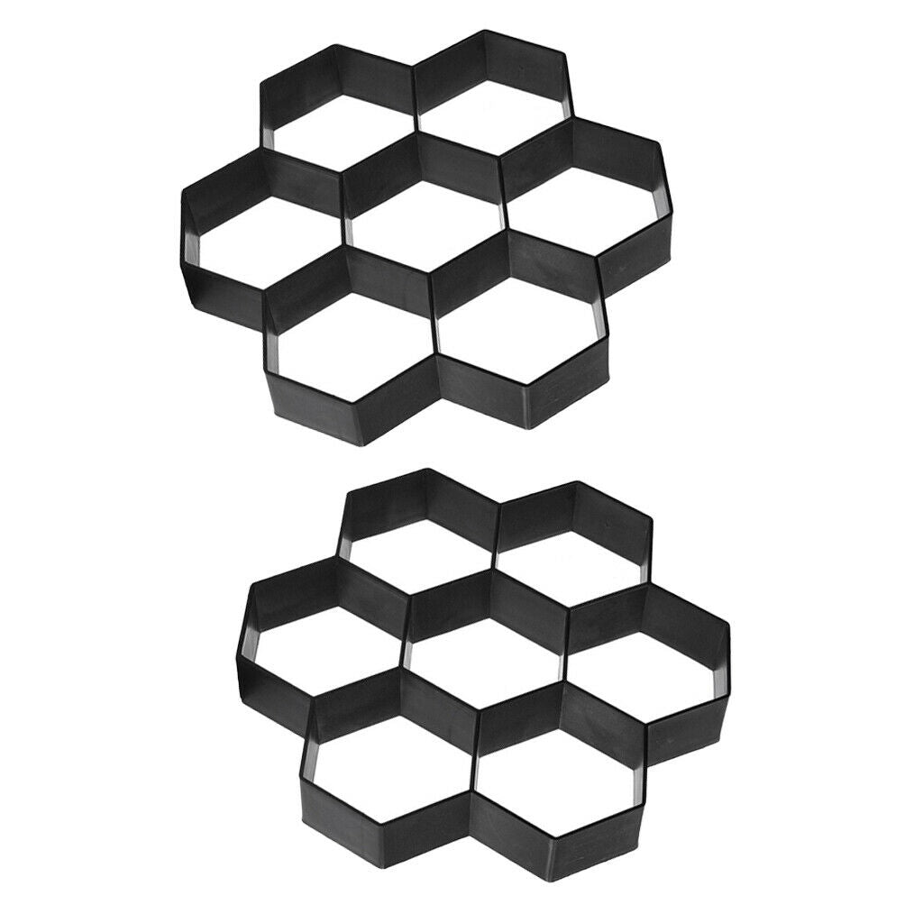 2 Pieces Hexagon Walk Maker Concrete Stepping Stone Mold Garden Pathway Mold
