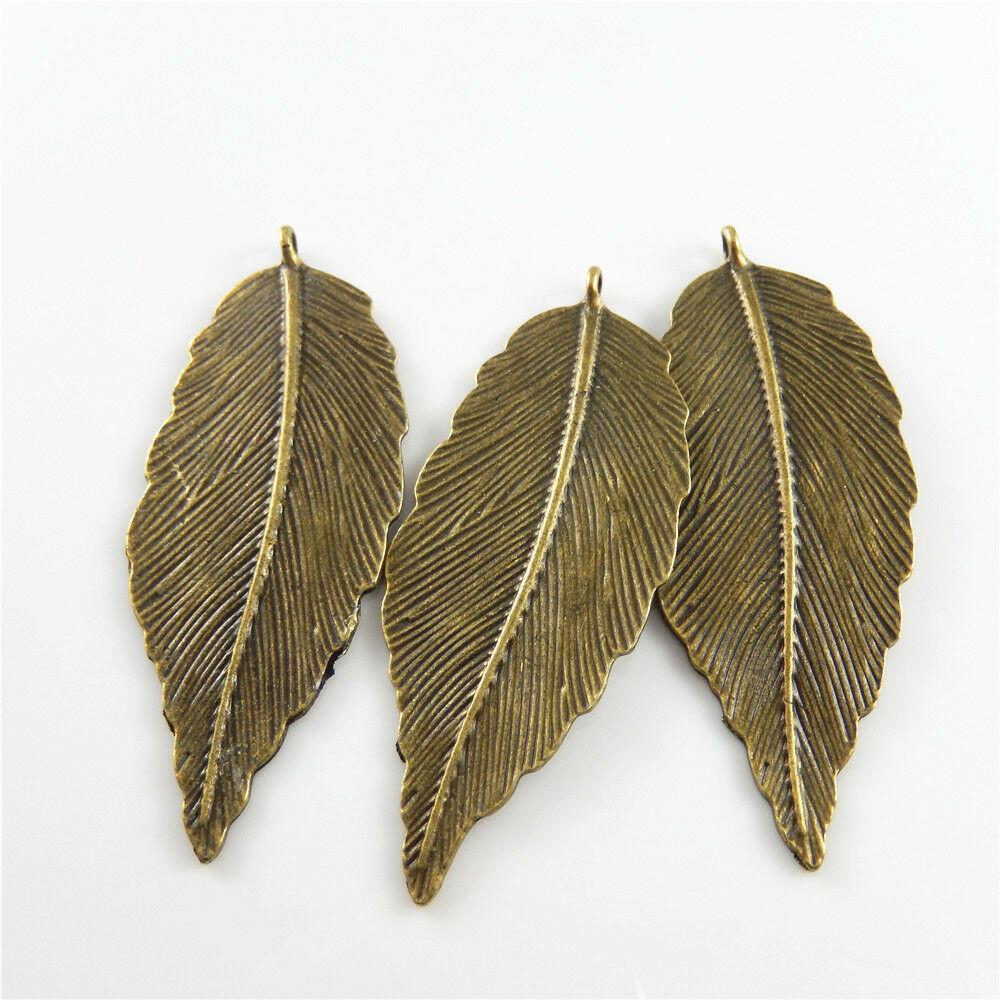 10pcs Antiqued Bronze Zinc Alloy Big Leaf Charms Pendant Crafts Jewelry Crafts