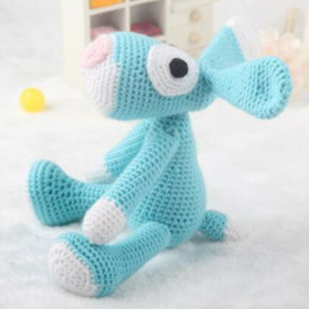 1 Set Animal Amigurumi Crochet Kit Blue Dog Materials Package Sewing Crafts