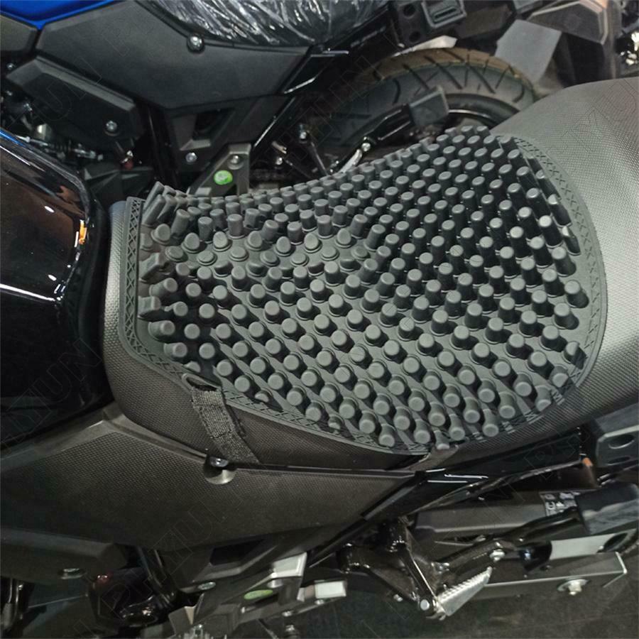 Motorcycle Silicone Seat Cushion Breathable Pressure Relief Ride Seat Pad Black