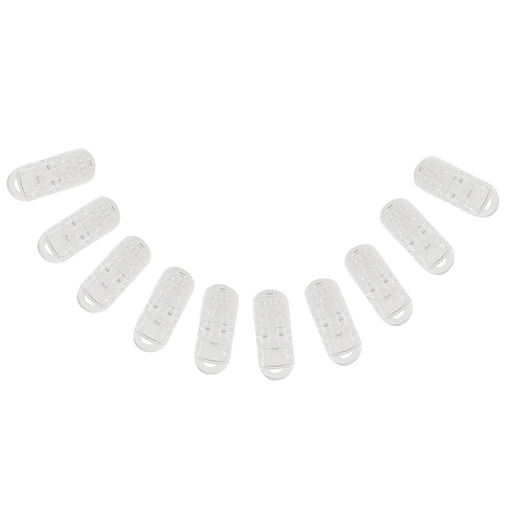 10Pcs Clear Plastic Dummy Badge Clips Suspender Soother Pacifier Holders