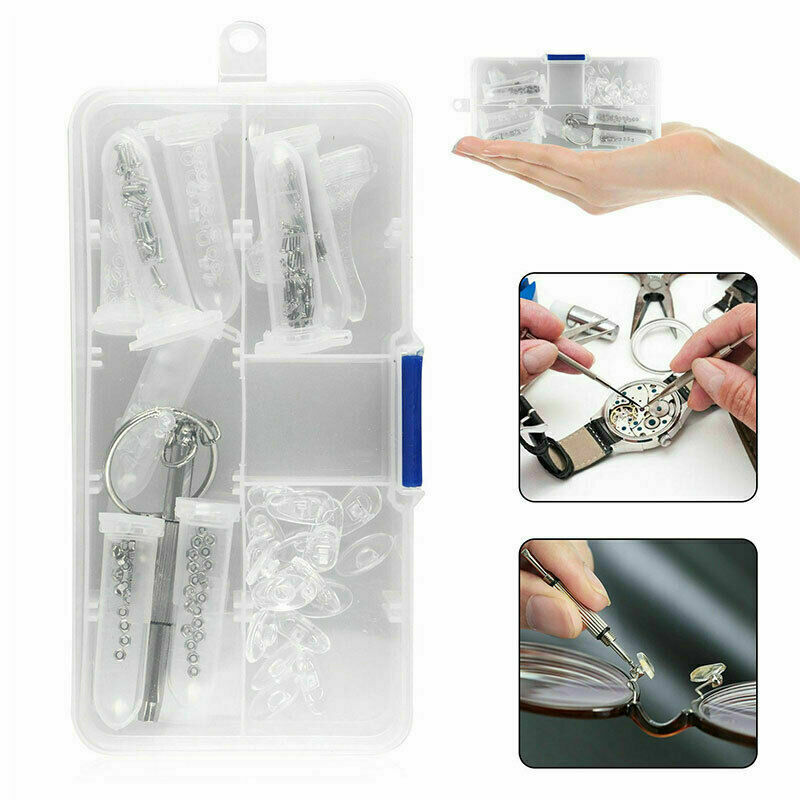 Durable Eye Glasses Repair Tool Screw Nose Pad Nut Optical Assortment Kit Set