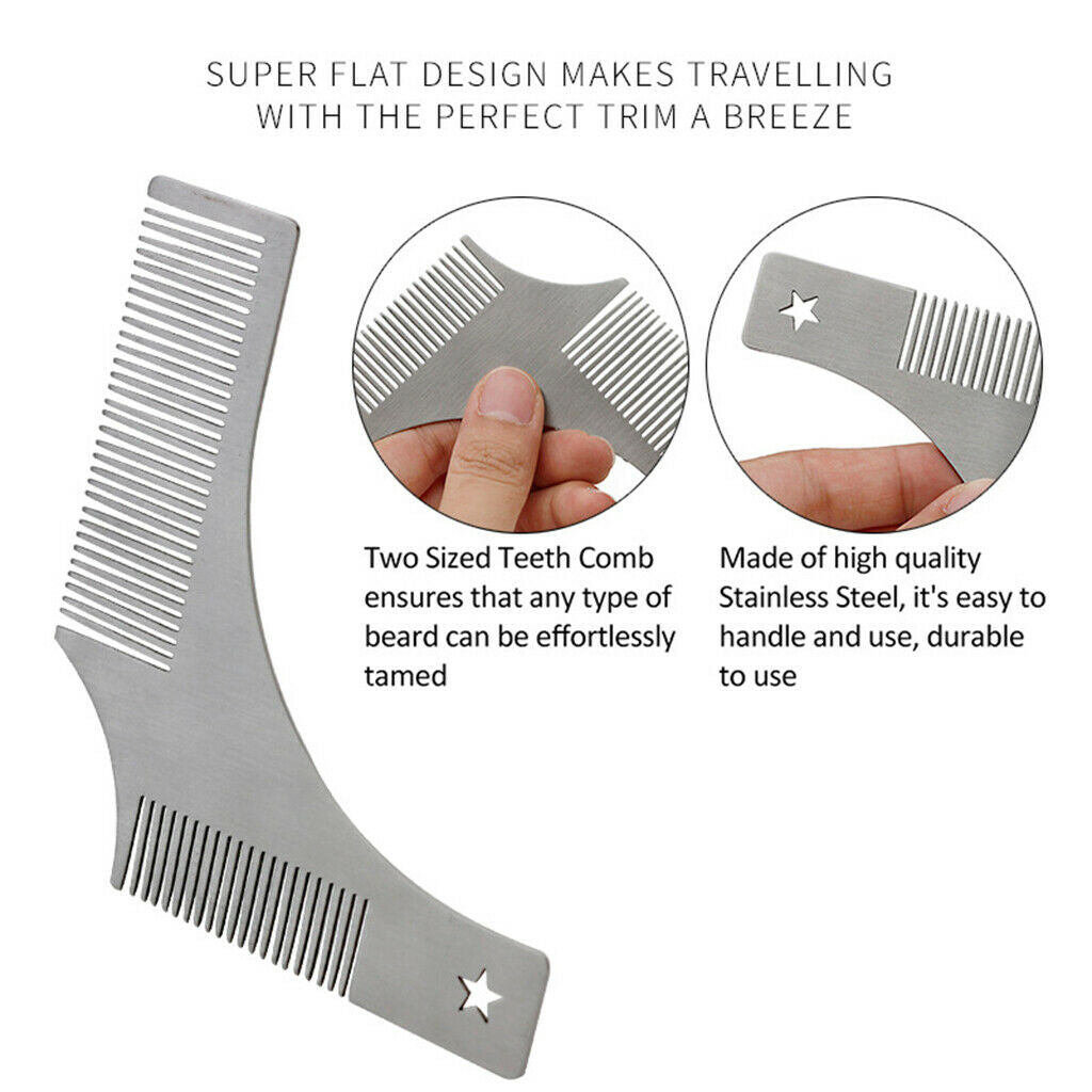 Beard Shaping Stencil Tool, Mustache Grooming Styling Symmetric Comb Template