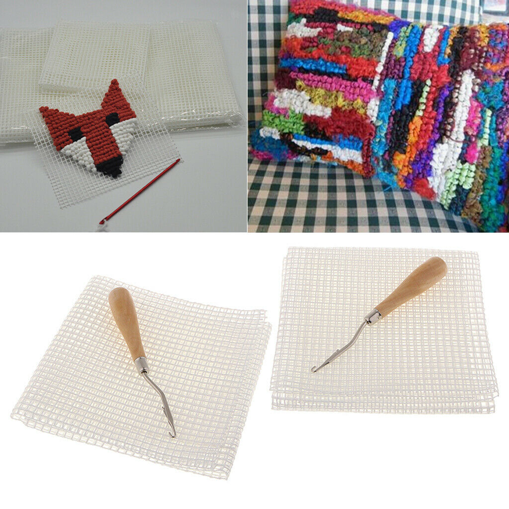 2Set Bent Latch Hook Crochet Needle Tool DIY Rug Baby Blankets Making Crafts