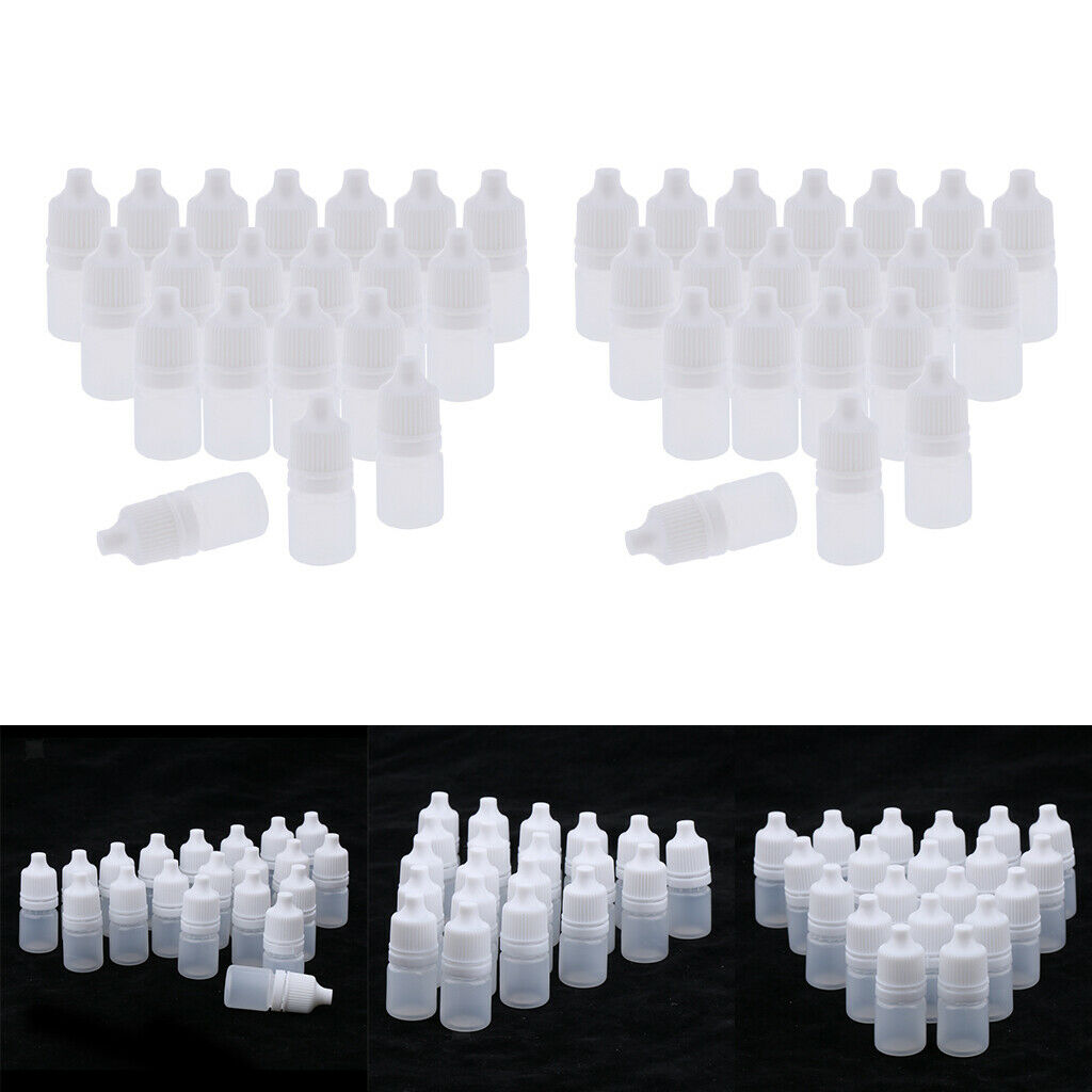 Bulk Lot 40pcs, Mini Refillable Empty Eye Drops Makeup Travel Bottles Vials