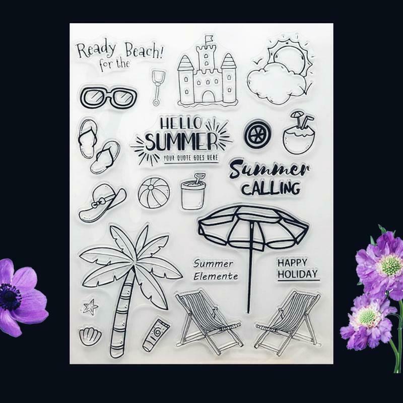 Summer Beach Silicone Clear Seal Stamp DIY Scrapbooking Embossing Photo Album