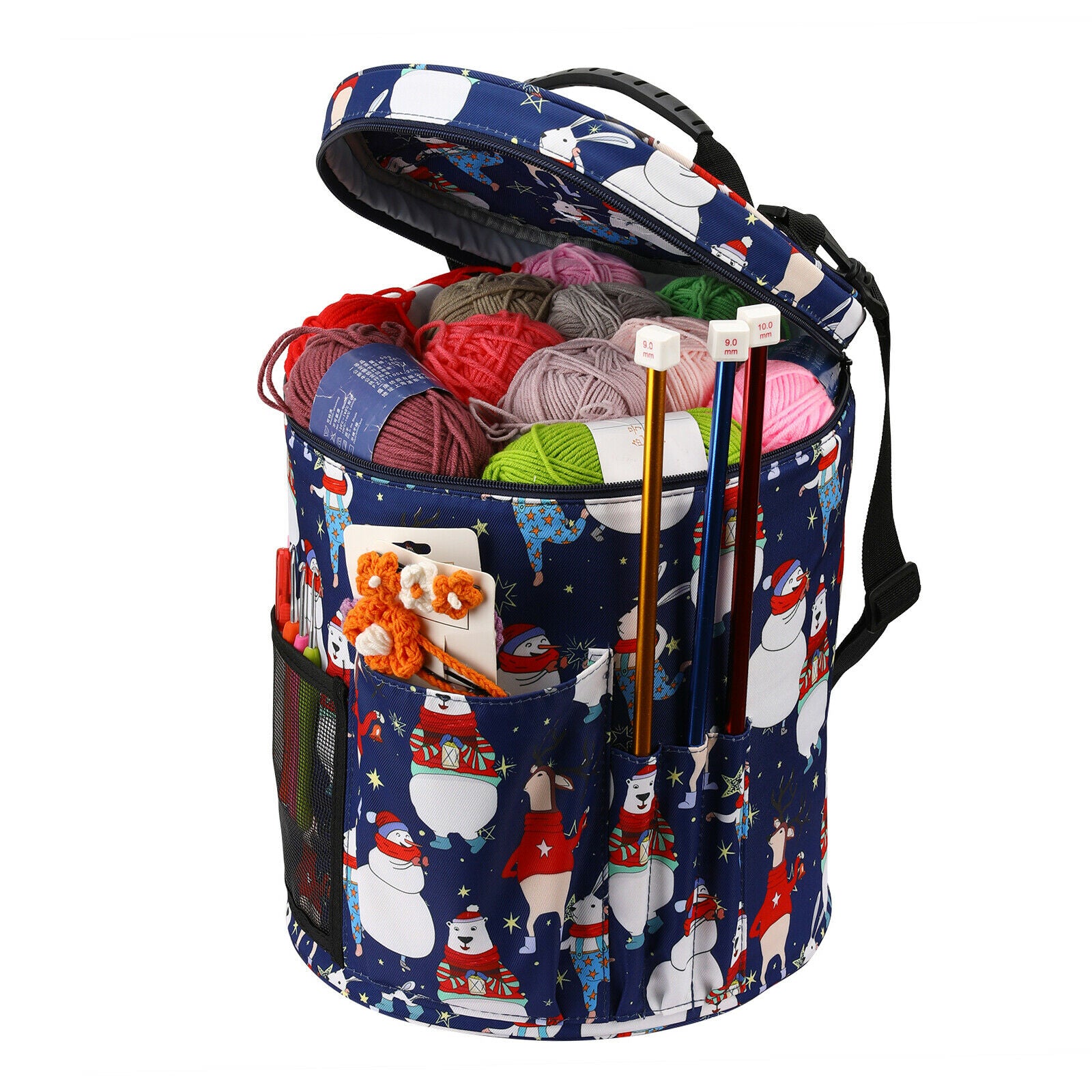 Knitting Bag Yarn Tote Crochet Hooks Storage Organizers for Project Supplies