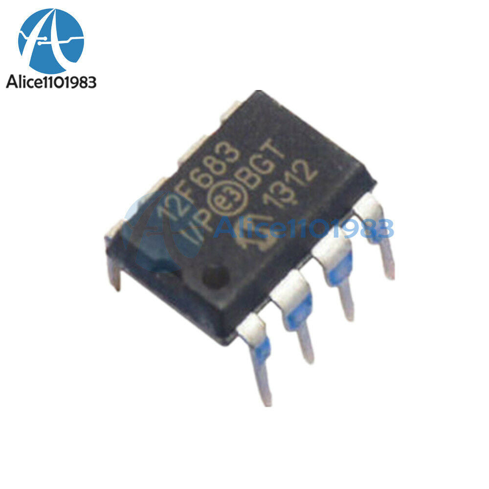 10PCS  PIC12F683-I/P PIC12F683 DIP8 MICROCHIP IC MCU FLASH 2KX14 NEW