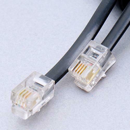 Black Home Use Telephone Extension Lead Line Cable RJ11 Headset Cord 2m New