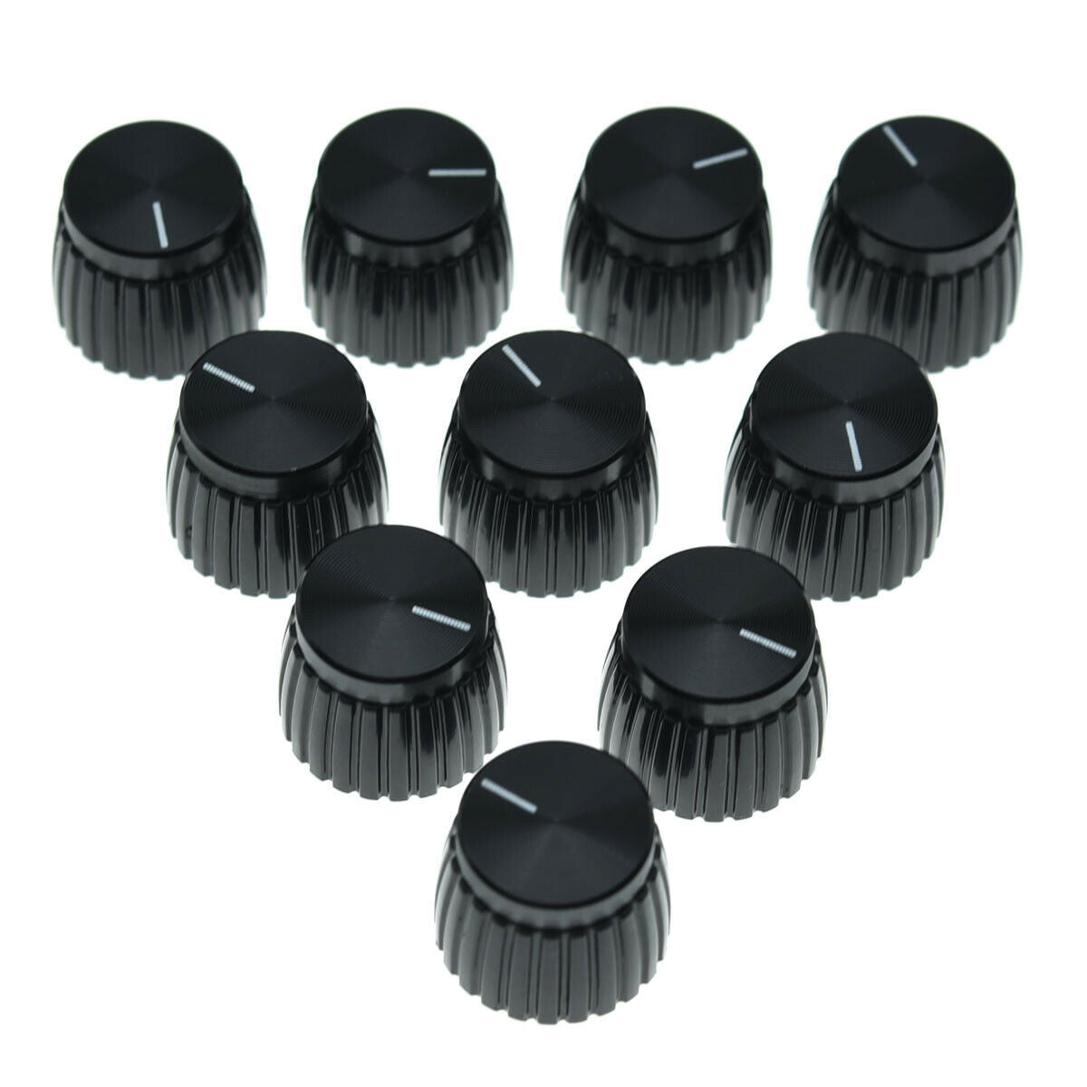 10x Guitar AMP Amplifier Knobs Black w/ Black Cap Push-on fit Marshall Amplifier