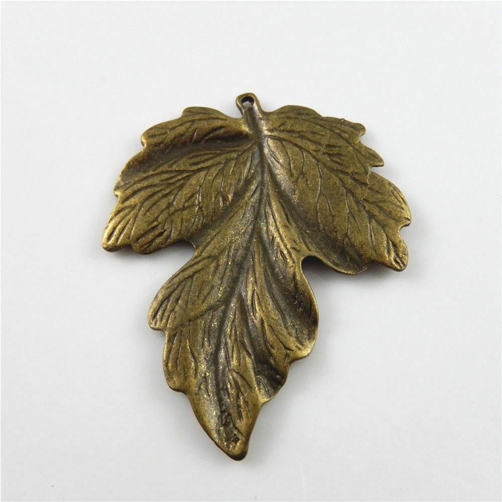 6pcs/lot Antiqued Bronze Leaves Shape Zinc Alloy Crafts Pendant Charms 63*50*3mm